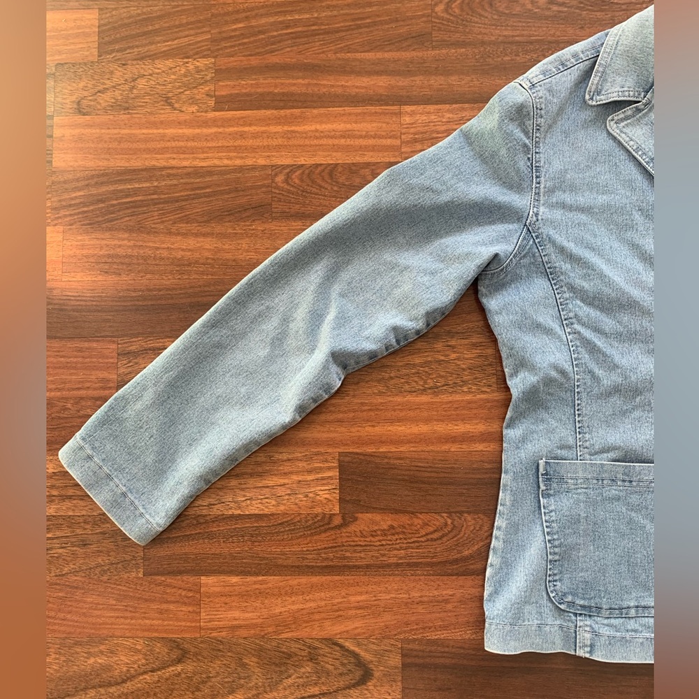 Carol’s Demins Soft 100% Cotton Blazer Jean Jacket Sz M Pit2pit 21” Length 25.5” - Picture 6 of 6